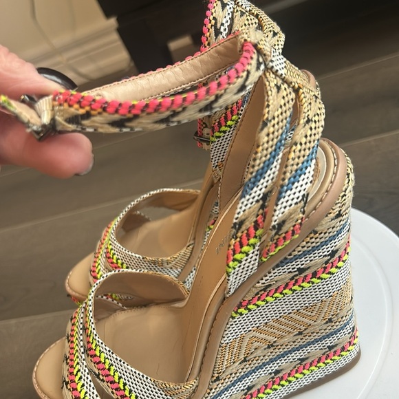 Gianni Bini Multicoloured Ankle Strap Platform Wedge Boho Sandals Women Size 7.5 - Picture 9 of 17